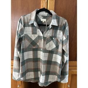 NWT THREAD & SUPPLY SIZE S plaid shacket button up jacket shirt quilted so soft!